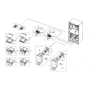 Freezer Diagram and Parts List for RF22N9781SG AA-00 Samsung Refrigerator