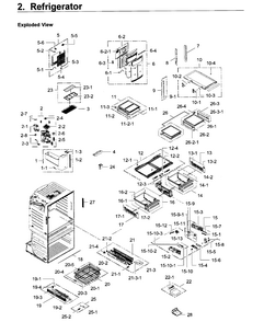 Refrigerator Diagram and Parts List for RF28JBEDBSR AA-0003 Samsung Refrigerator