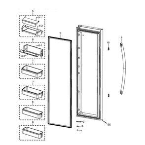 Part Location Diagram of DA82-01384L Samsung Packing Door Assembly