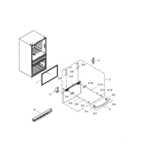 Freezer Door Diagram and Parts List for RF23HSESBSR AA-01 Samsung Refrigerator