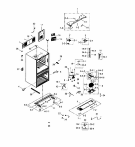 Cabinet Diagram and Parts List for RF24FSEDBSR AA-0002 Samsung Refrigerator