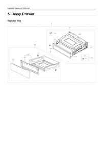 Drawer Assembly Diagram and Parts List for NE59R6631SG AA-00 Samsung Range