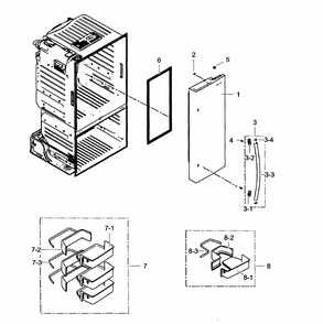 Right Door Diagram and Parts List for RF323TEDBWW AA-0001 Samsung Refrigerator