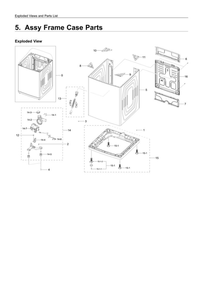 Frame Case Assembly Parts Diagram and Parts List for WA54R7600AC US-00 Samsung Washer