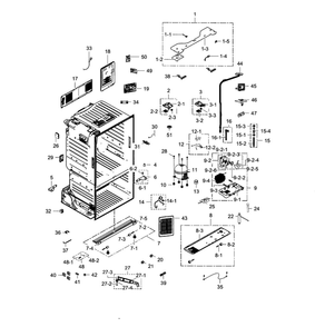 Cabinet Diagram and Parts List for RF28HFEDTWW AA-03 Samsung Refrigerator