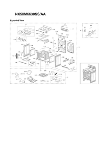 Main Assembly Diagram and Parts List for NX58M6630SS AA-01 Samsung Range