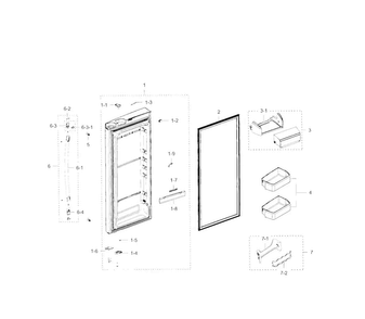 Refrigerator Door R Diagram and Parts List for RFG238AARS XAA-0002 Samsung Refrigerator
