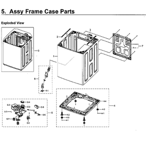 Frame Diagram and Parts List for WA54M8750AV A4-0000 Samsung Washer