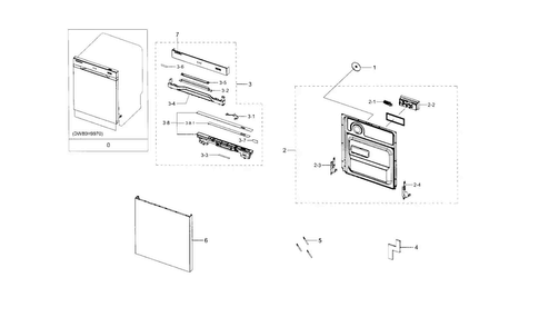 Part Location Diagram of DD97-00200A Samsung Assembly PANEL CONTROL;DW990