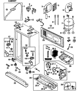 Cabinet Diagram and Parts List for RH269LBSH XAA-0000 Samsung Refrigerator