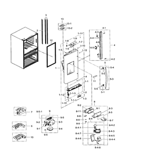 Fridge Door Lt Diagram and Parts List for RF24FSEDBSR AA-08 Samsung Refrigerator
