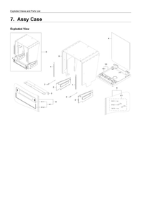 Case Assembly Diagram and Parts List for DW80R5060US AA-00 Samsung Dishwasher