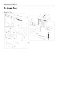 Door Assembly Diagram and Parts List for DW80R5061UG AA-00 Samsung Dishwasher