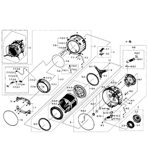 Tub-Drum Diagram and Parts List for WF520ABW XAA-07 Samsung Washer
