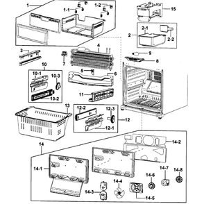 Freezer Diagram and Parts List for RB217ABBP XAA-0000 Samsung Refrigerator
