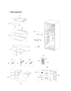 Part Location Diagram of DA97-17477A Samsung Shelf Assembly