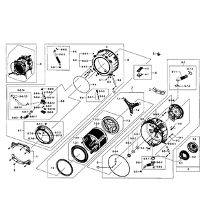 Tub / Drum Assembly Diagram and Parts List for WF457ARGSGR AA-0F Samsung Washer