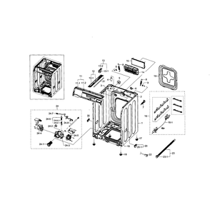 Frame And Cover Diagram and Parts List for WF448AAE XAA-02 Samsung Washer