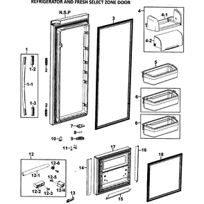 Right Doors Diagram and Parts List for RM257ABRS XAA-00 Samsung Refrigerator