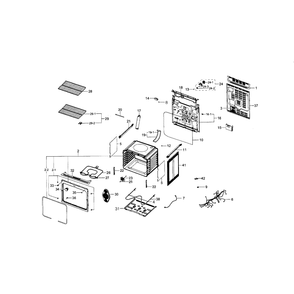 Main Assembly Diagram and Parts List for NE59J3420SW AA-0002 Samsung Range
