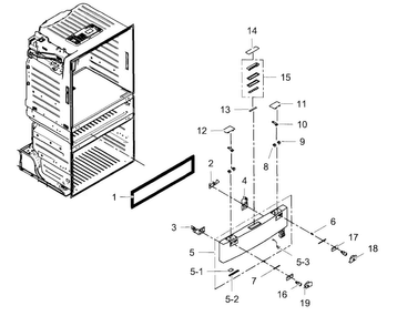 Flexzone Door Diagram and Parts List for RF4287HABP XAA-0004 Samsung Refrigerator