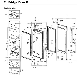 Part Location Diagram of DA82-02260J Samsung Door Assembly
