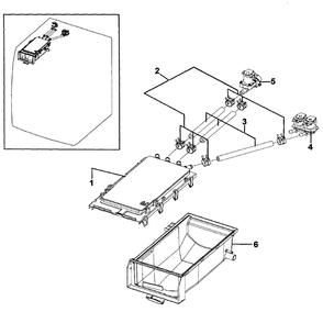Drawer Housing Diagram and Parts List for WF219ANW XAA-0000 Samsung Washer
