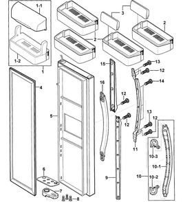Part Location Diagram of DA91-01606N Samsung Assembly DOOR FOAM REF;BEST-
