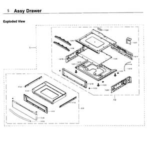 Drawer Diagram and Parts List for NE58K9850WS AA-0000 Samsung Range