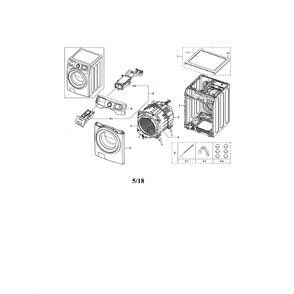 Main Unit Diagram and Parts List for WF45N5300AV US-00 Samsung Washer