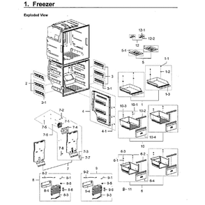 Freezer Diagram and Parts List for RF28K9580SG AA-02 Samsung Refrigerator