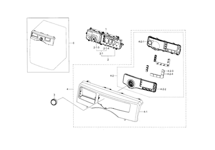 Control Panel Diagram and Parts List for WF210ANW XAA-0004 Samsung Washer