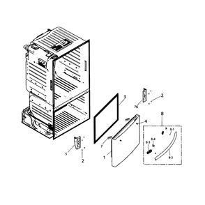 Freezer Door Diagram and Parts List for RF220NCTASP AA-01 Samsung Refrigerator