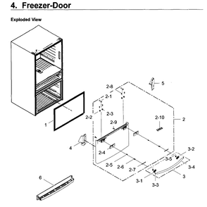 Freezer Door Diagram and Parts List for RF22KREDBSR AA-01 Samsung Refrigerator