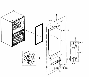 Part Location Diagram of DA97-13828A Samsung Door Hinge Assembly Right