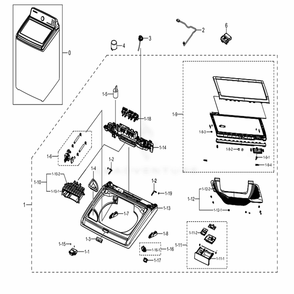 Part Location Diagram of DC61-04065A Samsung Guide Water; Wa8700j / Wa7700j,pp,t1.6,fc