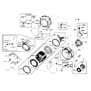 Drum Assembly Diagram and Parts List for WF431ABP XAA-01 Samsung Washer