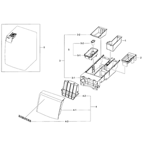 Drawer Assembly Diagram and Parts List for WF393BTPAWR A2-0000 Samsung Washer