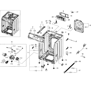 Frame Diagram and Parts List for WF45H6300AG A2-01 Samsung Washer