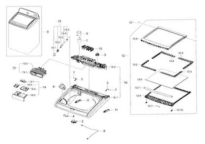 Part Location Diagram of DC97-16923A Samsung Hinge Assembly