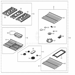 Accessory Diagram and Parts List for NX58M6650WS (AA)(0001) Samsung Range