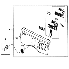 Control Panel Diagram and Parts List for DV203AEW XAA-00 Samsung Dryer
