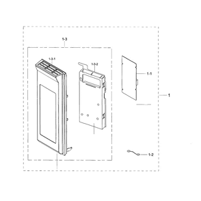 Control Panel Diagram and Parts List for ME20H705MSW AA-01 Samsung Microwave