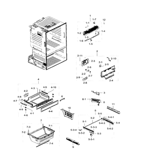 Freezer Diagram and Parts List for RF28HFEDBWW AA-06 Samsung Refrigerator