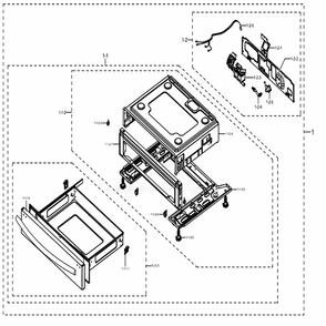 Assembly Drawer Diagram and Parts List for NX58J5600SG (AA)(0001) Samsung Range