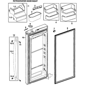 Right Door Diagram and Parts List for RFG295AARS XAA-0000 Samsung Refrigerator