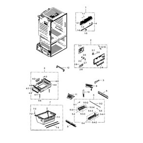 Freezer Diagram and Parts List for RF28HFPDBSR AA-0000 Samsung Refrigerator