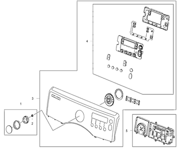 Front Panel Diagram and Parts List for DV330AGB XAA Samsung Dryer