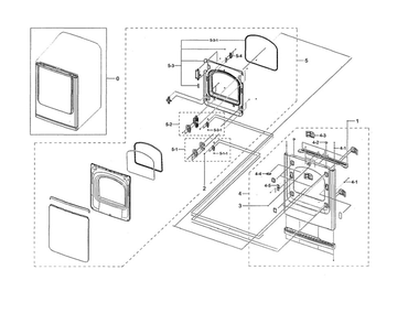 Part Location Diagram of DC97-18996B Samsung Door Assembly