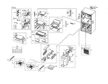 Refrigerator / Icemaker Diagram and Parts List for RF28N9780SR AA-00 Samsung Refrigerator
